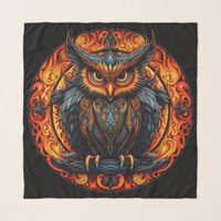 Fiery Mandala Owl #3 Scarf