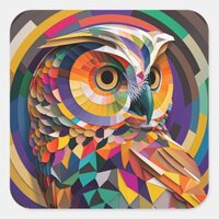 Pop Art Owl #1 Square Sticker