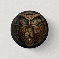Clockwork Owl Button