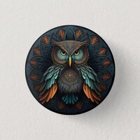 Mandala Owl #1 Button