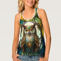 Stained Glass Owl 1 Tank Top