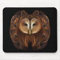 Fractal Owl #1 Mouse Pad