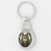 Stained Glass Owl 1 Keychain