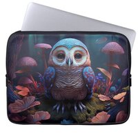 Mushroom Forest Owl Laptop Sleeve