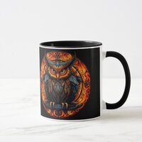 Fiery Mandala Owl #3 Mug