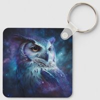 Galaxy Owl Keychain