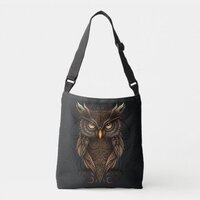 Ornate Tribal Owl Crossbody Bag