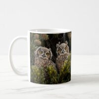 Adorable Great Horned Owl babies Coffee Mug