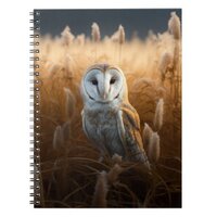 Barn Owl in field Notebook