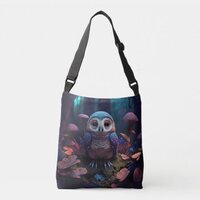 Mushroom Forest Owl Crossbody Bag