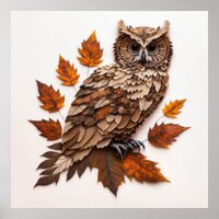 Leafy Owl Poster