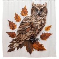 Leafy Owl Shower Curtain