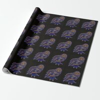 Lapis Paisley Owl Wrapping Paper