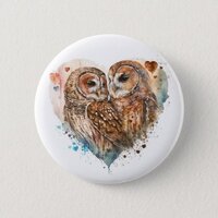 Barred Owls in love Button