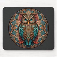Mandala Owl #2 Mouse Pad