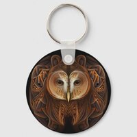 Fractal Owl #1 Keychain
