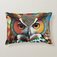 Pop Art Owl #2 Accent Pillow
