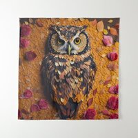 Flower Petal Owl #2 Tapestry