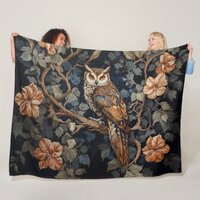 Owl Fabric design #1 Fleece Blanket