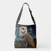 Starry Barn Owl Crossbody Bag