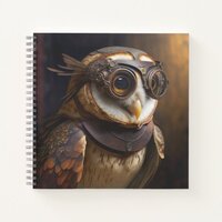Steampunk Barn Owl Notebook