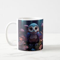 Mushroom Forest Owl Coffee Mug
