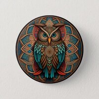 Mandala Owl #2 button